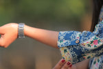 Noor Blue Mix Flowers Collar Style Cotton Kurti