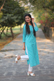 Noor Sky Blue Cotton Kurti