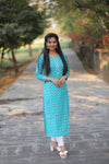 Noor Sky Blue Cotton Kurti