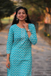 Noor Sky Blue Cotton Kurti