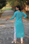 Noor Sky Blue Cotton Kurti