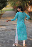 Noor Sky Blue Cotton Kurti