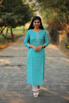 Noor Sky Blue Cotton Kurti