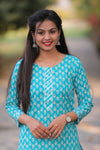 Noor Sky Blue Cotton Kurti