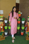 Grishma Baby Pink Collar Style Cotton Kurti