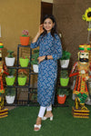 Grishma Indigo Collar Style Cotton Kurti
