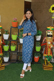 Grishma Indigo Collar Style Cotton Kurti