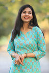Udaan -Ferozi Floral  Cotton Kurti