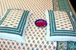 Peacock Blue Cotton  Double Bedsheet (90 X108 Inch)