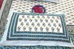 Peacock Blue Cotton  Double Bedsheet (90 X108 Inch)