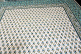 Peacock Blue Cotton  Double Bedsheet (90 X108 Inch)