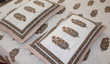 Cream Cotton  Double Bedsheet (90 X108 Inch)