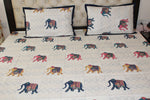 Elephant Sanctuary Handwork Cotton  Double Bedsheet (108 X108 Inch)