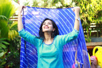 Sky Blue Cotton Suit set and laheriya dupatta