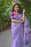 Kota Doria Saree -Lavender  Love