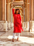Bandhej (Tie Dye) - Red Kurti