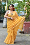 Kota Doria Saree - Yellow