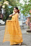 Kota Doria Saree - Yellow