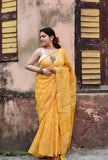 Kota Doria Saree - Yellow