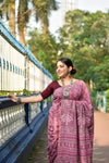 Pure Cotton Saree - Onion Pink