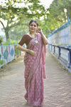 Pure Cotton Saree - Onion Pink