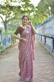 Pure Cotton Saree - Onion Pink
