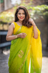 Gotta Patti Georgette saree with running contrast Blouse