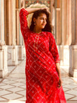 Bandhej (Tie Dye) - Red Kurti
