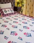 Royal Rose Garden Cotton  Double Bedsheet (90 X108 Inch)