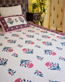 Royal Rose Garden Cotton  Double Bedsheet (90 X108 Inch)