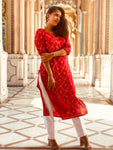 Bandhej (Tie Dye) - Red Kurti