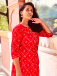 Bandhej (Tie Dye) - Red Kurti